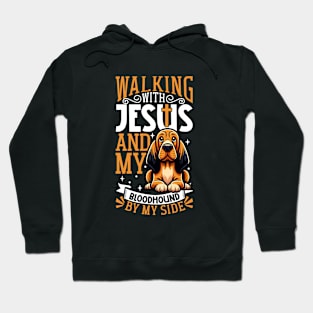 Jesus and dog - Bloodhound Hoodie